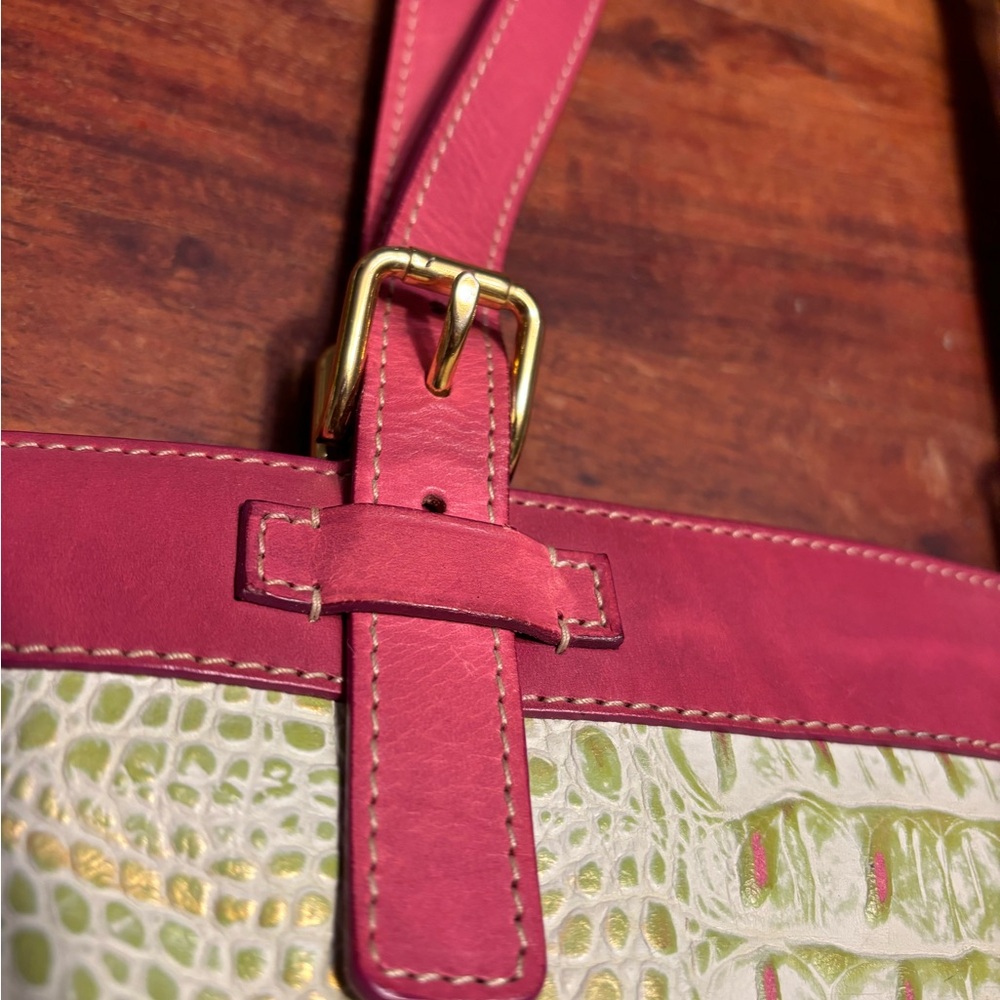Rooney & Bourke Handbag Snakeskin Reptile Green/Pink Women’s OS Preppy Leather - Picture 6 of 14